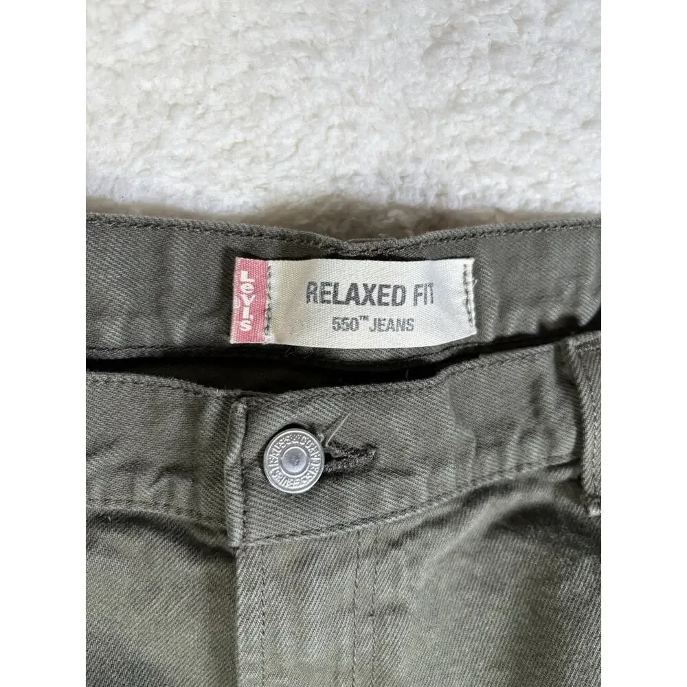 Vintage Levis 550 Jeans Mens 40x32 Green Denim Cotton Relaxed Fit Straight Leg